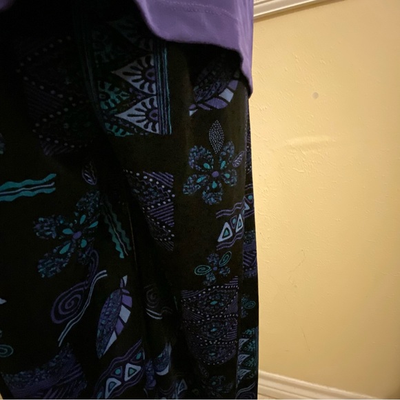 SLINKY BRAND Ladies Wide Leg Pant Set; Large; Purple & Black; NWOT. - Picture 6 of 9